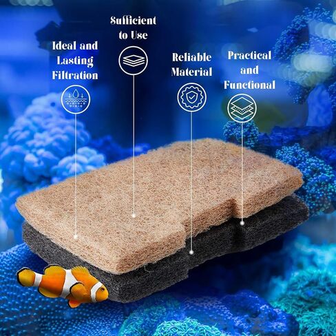 50 Pcs Compatible with Fluval 306/307 406/407, Ammonia Phosphate & Nitrite Remover Pads, Replacement Aquarium Canister Filter Media, with Quick-Clear Polishing Pads, Silicone Lubricant in Saudi Arabia