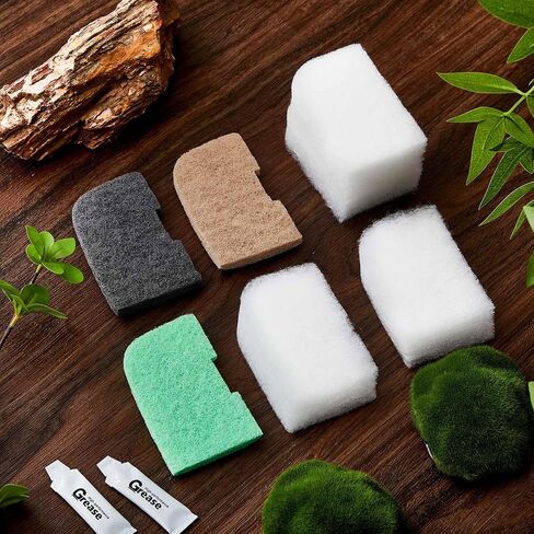 50 Pcs Compatible with Fluval 306/307 406/407, Ammonia Phosphate & Nitrite Remover Pads, Replacement Aquarium Canister Filter Media, with Quick-Clear Polishing Pads, Silicone Lubricant in Saudi Arabia