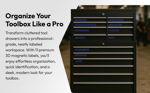 علامات درج الأدوات ، وعلامات مربع الأدوات المغناطيسية ثلاثية الأبعاد ، و 11 قطعة ، وملصقات تنظيم صندوق الأدوات القابلة لإعادة الاستخدام ، والمغناطيس المضمّن القوي ، وسهل قراءة الطباعة لأدراج مربع الأدوات السريعة. (رمادي) in Kuwait