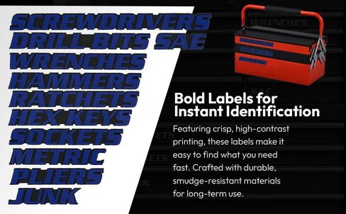 علامات درج الأدوات ، وعلامات مربع الأدوات المغناطيسية ثلاثية الأبعاد ، و 11 قطعة ، وملصقات تنظيم صندوق الأدوات القابلة لإعادة الاستخدام ، والمغناطيس المضمّن القوي ، وسهل قراءة الطباعة لأدراج مربع الأدوات السريعة. (رمادي) in Kuwait