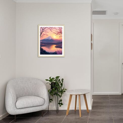 ARNLRDYA Mount Fuji Paint by Number Kits for Adults Beginner, Cherry Blossoms Paint by Numbers, Floral Sunset Acrylic Painting for Gift Home Decor(16×20inch, Unframe) in Kuwait