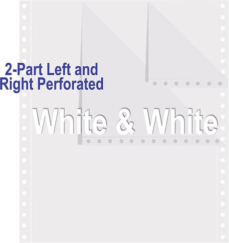 Alliance Premium Carbonless Computer Paper, 9.5 x 11, Blank Left and Right Perforated, 15 lb, 2-Part White / White (1,700 Sheets) - Made In The USA in Saudi Arabia