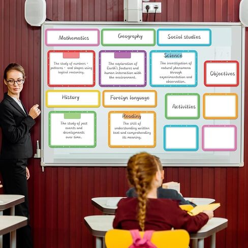 15 Pcs Magnetic Write Wipe Paper Organization Chart Dry Erase Objectives Learning Magnets for Classroom Whiteboard Great for Classroom Goals Targets School Whiteboard Teaching Essential Supplies in Saudi Arabia