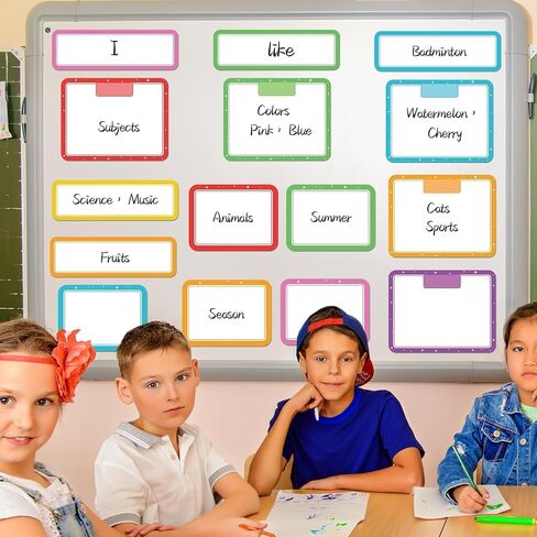 15 Pcs Magnetic Write Wipe Paper Organization Chart Dry Erase Objectives Learning Magnets for Classroom Whiteboard Great for Classroom Goals Targets School Whiteboard Teaching Essential Supplies in Saudi Arabia