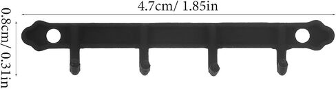 LOGOFUN 2pcs Miniature Wall Coat Rack 1:12 Scale Dollhouse Mini Clothes Hooks Tiny Hanging Hangers for Micro Furniture Accessory - Black in Saudi Arabia