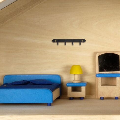 LOGOFUN 2pcs Miniature Wall Coat Rack 1:12 Scale Dollhouse Mini Clothes Hooks Tiny Hanging Hangers for Micro Furniture Accessory - Black in Saudi Arabia