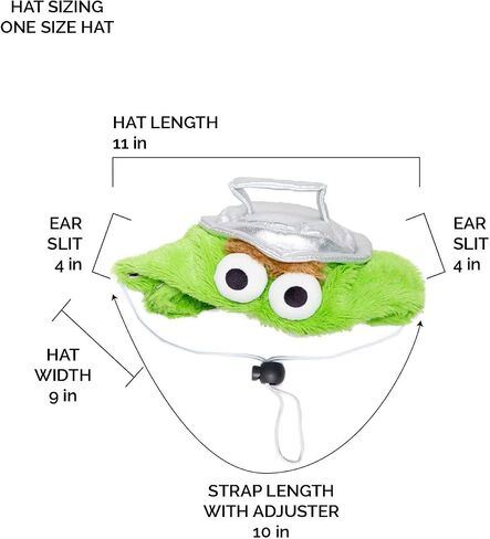 Pet Krewe Oscar كبير الأوسكار The Grouch Dog - يناسب حيوانات أليفة صغيرة ومتوسطة وكبيرة وكبيرة - مثالية للعيد الهالوين ، وعطلة عيد الميلاد ، والحفلات ، والتقاط الصور ، والهدايا لعشاق الكلاب in Kuwait