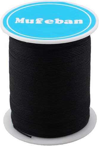 Nylon Twine String for Necklace Bracelet Jewelry Making Beading Cords Threads (Black-1pc, 1.5mm-164feet) in Saudi Arabia