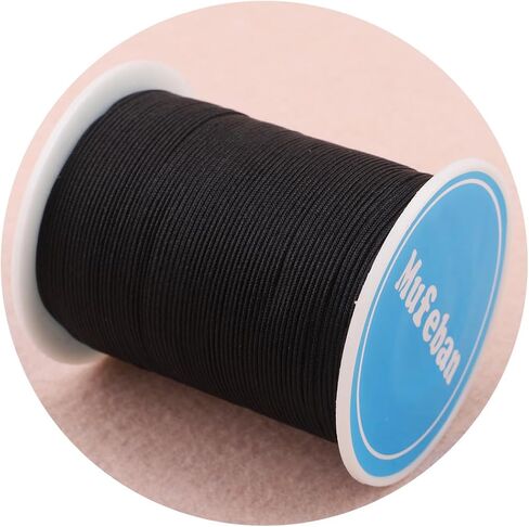Nylon Twine String for Necklace Bracelet Jewelry Making Beading Cords Threads (Black-1pc, 1.5mm-164feet) in Saudi Arabia
