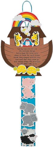 Fun Express Noahs Ark Craft Kit - Makes 12 - Sunday School و VBD والحرف الدينية للأطفال - VBS VOS Factor Bible Schools/Decor in Kuwait