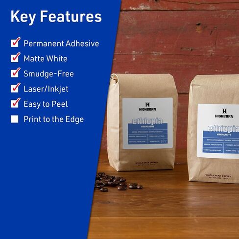 Avery TrueBlock Matte White Square Labels ، Sure Feed Technology ، 4 "× 4" ، 100 ملصقات بيضاء غير لامعة ، ليزر/نفث الحبر ، رائع للتغليف وتجارة المنتجات in Saudi Arabia