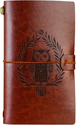 InnoBeta Owl Gifts Journal for Owl Lover - 7.8"x5" Leather Embossed Refillable Notebook - Gifts for Appreciation, Congratulations, Christmas and Birthday in Saudi Arabia
