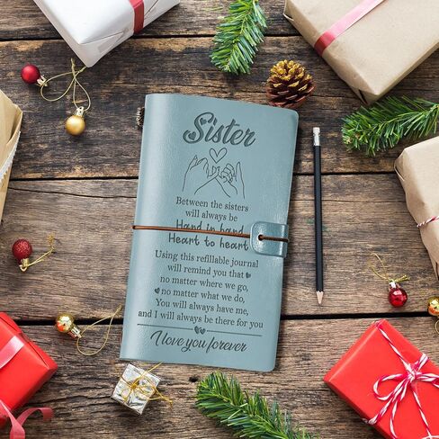 هدايا أخت من مجلة Sister Leather ، هدايا أعياد الميلاد الشقيقة ، إلى أختي 140 صفحة محمولة جلدية قابلة لإعادة التعبئة ، هدايا عيد الميلاد يوم التخرج لأخت الأخت من الأخ in Kuwait