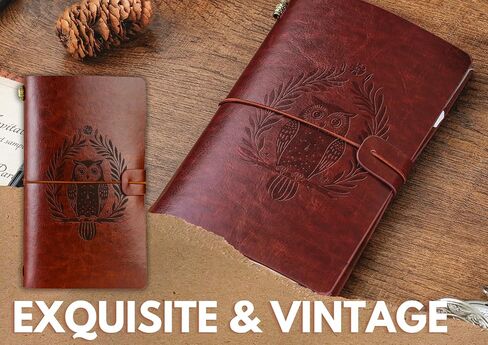 InnoBeta Owl Gifts Journal for Owl Lover - 7.8"x5" Leather Embossed Refillable Notebook - Gifts for Appreciation, Congratulations, Christmas and Birthday in Saudi Arabia