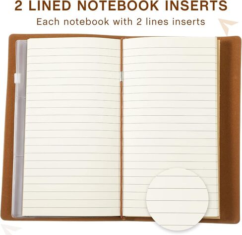 Epakh 4 Pack Vintage Travel Notebook Leather Journal Notebooks Refillable Journal Diary Planner PU Leather Lined Note Book Writing Journal for Men Women, 4.72 x 7.87 Inches, 80 Sheets/ 160 Pages in Saudi Arabia