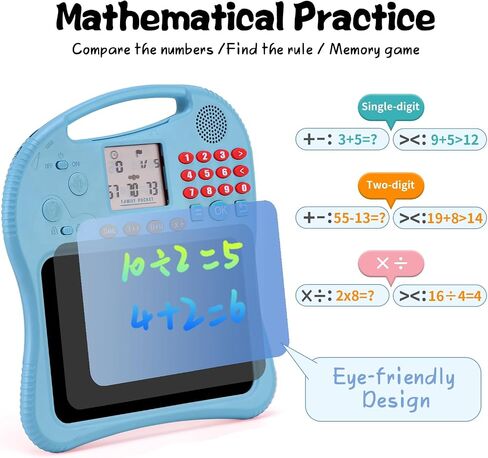 Kids Educational Learning Toys with Math Games,Talking Flash Cards and Writing Drawing Tablet, Speech Therapy Autism Sensory Toys Gifts for Toddler Preschool Activities Boys Girls Ages 3-10 (Blue) in Saudi Arabia