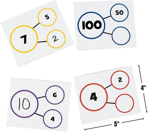 Fun Express Number Bond Dry Erase Cards - 50 Pieces - Educational and Learning Activities for Kids in Saudi Arabia