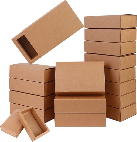 26 PCS RECTANGER DRIVER Kraft Boxes Small Crafts Cardboard صناديق التعبئة الحاضرات الصناديق للتغليف لصالح الحفلات ، وحرف الحلوى والمجوهرات ، 6.5 × 3.7 × 1.6 بوصة (أسود) in Saudi Arabia