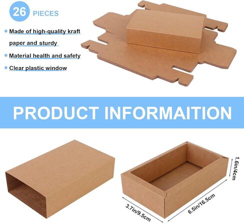 26 PCS RECTANGER DRIVER Kraft Boxes Small Crafts Cardboard صناديق التعبئة الحاضرات الصناديق للتغليف لصالح الحفلات ، وحرف الحلوى والمجوهرات ، 6.5 × 3.7 × 1.6 بوصة (أسود) in Saudi Arabia