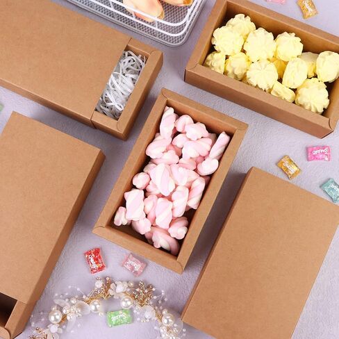 26 PCS RECTANGER DRIVER Kraft Boxes Small Crafts Cardboard صناديق التعبئة الحاضرات الصناديق للتغليف لصالح الحفلات ، وحرف الحلوى والمجوهرات ، 6.5 × 3.7 × 1.6 بوصة (أسود) in Saudi Arabia