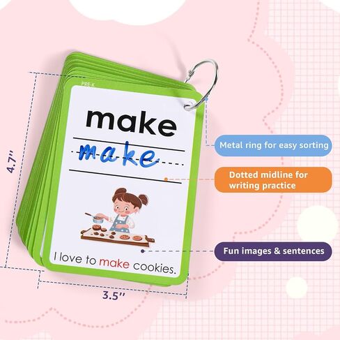 Dolch Sight Words Flash Cards رياض الأطفال ، بطاقات فلاش Toddler تتراوح أعمارهم بين 3-4 in Saudi Arabia