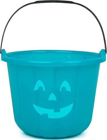 Teal Pumpkin Halloween Trick أو Treat Duchet 8.5 in (1 Pack)-Teal Pumpkin Project Project Project Allergy-Fliendy Candy Pail Supplies and Party Decoration Form in Saudi Arabia