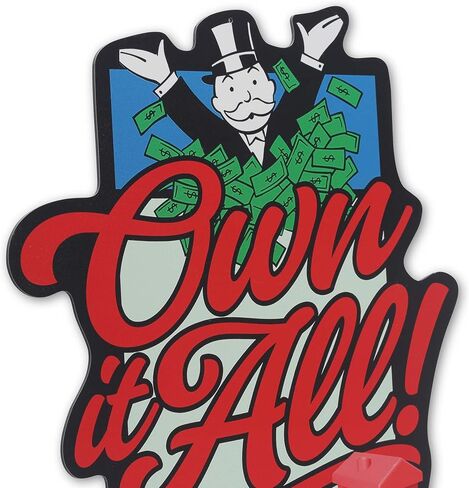 Hasbro Monopoly Straight Hustlin' Since 1935 Round Metal Sign - Fun Monopoly Wall Decor for Game Room or Man Cave in Saudi Arabia