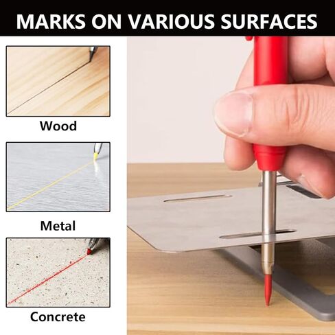 أقلام النجارين من Greywolf 2-Pack ، أقلام الرصاص النجارين الشاقين مع 14 عبوات ، علامات قلم رصاص تلقائي عميقة من الثقب العميق مع المبدع المدمج للنجارين ، المهندسين المعماريين (الأسود ، الأحمر) in Kuwait