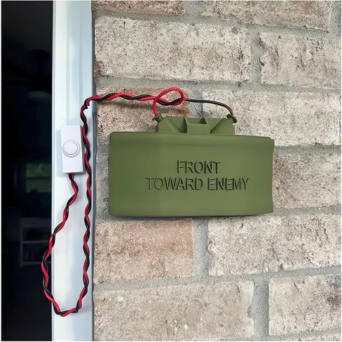 Doorbell Gift Perfect for Pranks and Security Front Toward Enemy Fake Mine Prop Do Not Disturb Door Bell Button No Soliciting Sign Cover Kit Funny Pranks Joke Gag Stuff Gifts Adults Home Decor (1set) in Saudi Arabia