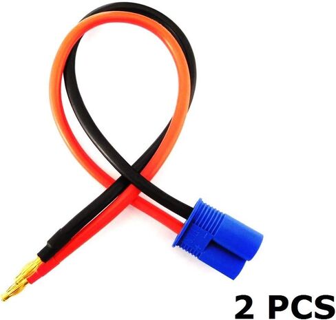 WST EC8 إلى 4MM BANANA PLUT PLUT BATTER RC موصل محول كبل الرصاص الرصاص (30 سم / 10AWG) × 2 أجهزة الكمبيوتر in Kuwait