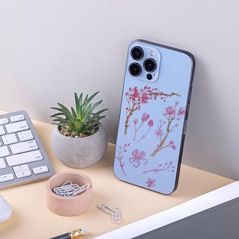 3 Sheets Cherry Blossom Tree Washi Stickers, Cherry Flower Stickers, Pink Floral Decals for Scrapbook, DIY Crafts, Furniture, Windows, Water Bottles, Self Adhesive Sakura Flower Sticker in Saudi Arabia