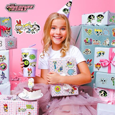 ملصقات PowerPuff Girls للأطفال - 50 بكسل ملصقات زجاجة ماء لطيفة للفتيات ، وشارات الفينيل المقاومة للماء للكمبيوتر المحمول ، والأمتعة ، ولوحة التزلج ، وحالة الهاتف ، وفضل حفلات الأطفال ، والهدايا للفتيات والشباب in Kuwait