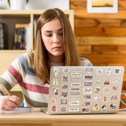 50 Pcs Christian Bible Verse Inspirational Stickers, Religious Spiritual Prayer Motivational Stickers, Cute Decals for Laptop Water Bottle Vision Board Scrapbook Journaling in Saudi Arabia