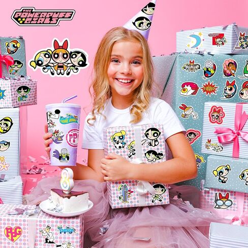 ملصقات PowerPuff Girls للأطفال - 50 بكسل ملصقات زجاجة ماء لطيفة للفتيات ، وشارات الفينيل المقاومة للماء للكمبيوتر المحمول ، والأمتعة ، ولوحة التزلج ، وحالة الهاتف ، وفضل حفلات الأطفال ، والهدايا للفتيات والشباب in Kuwait