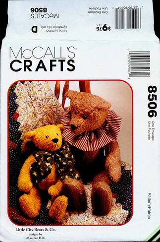 OOP McCall's Craft Pattern 8506. 15" & 22" Stuffed Jointed Bears in Saudi Arabia
