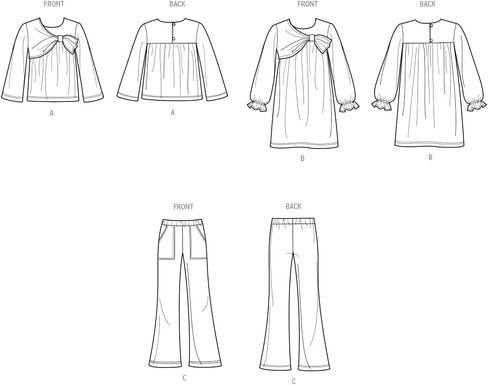Simplicity SS3015A Girls' Top, Dress and Pants Sewing Pattern Packet, Design Code S3015, Sizes 7-8-10-12-14, Multicolor in Saudi Arabia
