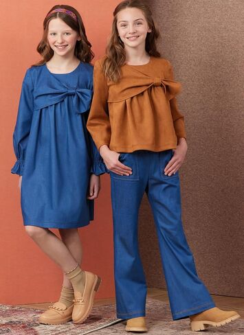 Simplicity SS3015A Girls' Top, Dress and Pants Sewing Pattern Packet, Design Code S3015, Sizes 7-8-10-12-14, Multicolor in Saudi Arabia