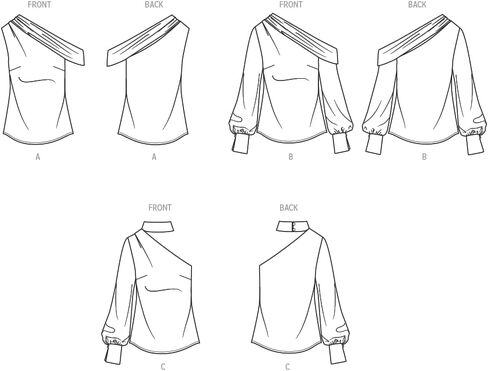 Simplicity Misses' and Women's One Shoulder Tops Sewing Pattern Packet, Sizes 20W-22W-24W-26W-28W, Multicolor in Saudi Arabia