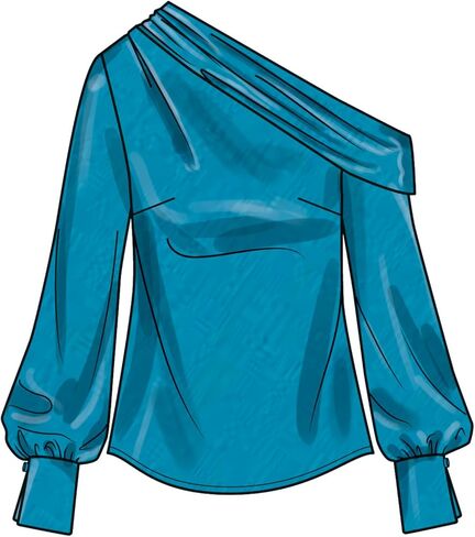 Simplicity Misses' and Women's One Shoulder Tops Sewing Pattern Packet, Sizes 20W-22W-24W-26W-28W, Multicolor in Saudi Arabia