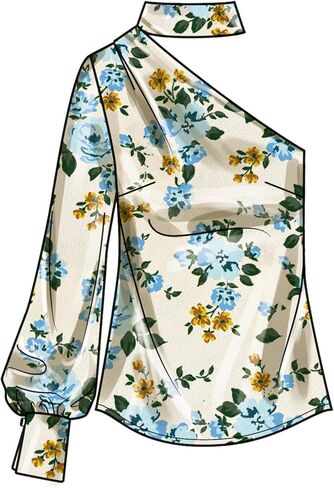 Simplicity Misses' and Women's One Shoulder Tops Sewing Pattern Packet, Sizes 20W-22W-24W-26W-28W, Multicolor in Saudi Arabia