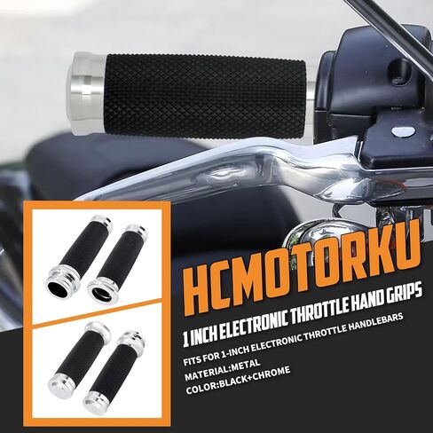 Motorcycle Electronic Throttle Handlebar Grips for 1" 25mm Handle Bars Universal Fit for Harley Touring Dyna Softail Sportster XL 883 1200 Chrome in Saudi Arabia