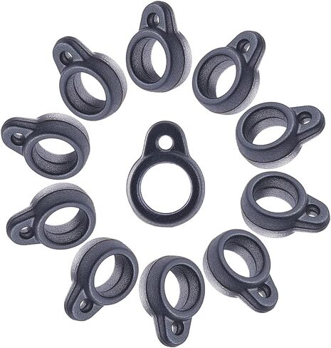 GorgeCraft 50pcs مضادات السيليكون حلقات مطاطية 8 ملم قطرها أسود غير معاد أو حلقات متعددة الأغراض قلادة قابلة للتعديل لقلادة حبل الحبل سلاسل المفاتيح اللوازم المكتبية in Saudi Arabia