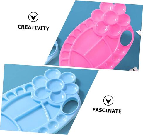 Gadpiparty 8Pcs Plastic Paint Mixing Palette Durable Non Deformable Color Mixing Tray for Artists Lightweight and Easy to Clean for Watercolor and Painting in Saudi Arabia