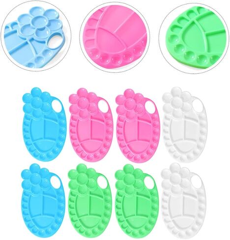 Gadpiparty 8Pcs Plastic Paint Mixing Palette Durable Non Deformable Color Mixing Tray for Artists Lightweight and Easy to Clean for Watercolor and Painting in Saudi Arabia