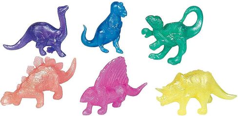 Fun Express Pearlized Squishy Dinosaurs - Goodie Bags, Handouts and Birthday Party Favors Toys - VBS Vacation Bible School Supplies/Decor - Bulk Set of 48 in Saudi Arabia