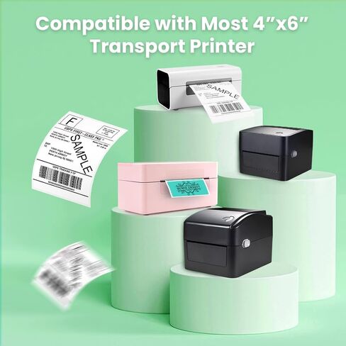 4x6 ملصقات الشحن الحراري Fanfold - ملصقات ورق شحن لاصقة ، متوافقة مع حمار وحشي و Rollo ، رسائل البريد الحرارية المباشرة ، (500/1 مكدس) in Kuwait