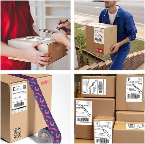 4x6 ملصقات الشحن الحراري Fanfold - ملصقات ورق شحن لاصقة ، متوافقة مع حمار وحشي و Rollo ، رسائل البريد الحرارية المباشرة ، (500/1 مكدس) in Kuwait