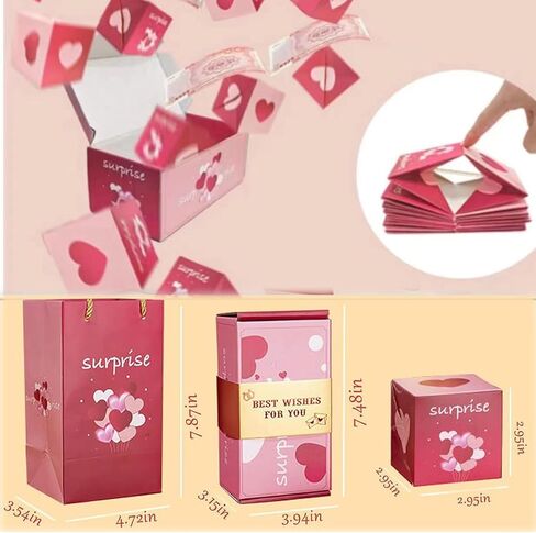 Neioaas عيد ميلاد مفاجأة نقد الهدايا مربع الأموال المنفجر - مربع مقطع النقود البوب ​​مع حلويات ، فريدة من نوعها قابلة للطي كذاب مظروف أحمر للسيدات للرجال عناصر حفلة عيد ميلاد (10 صناديق كذاب ، أسود) in Kuwait