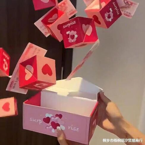 Neioaas عيد ميلاد مفاجأة نقد الهدايا مربع الأموال المنفجر - مربع مقطع النقود البوب ​​مع حلويات ، فريدة من نوعها قابلة للطي كذاب مظروف أحمر للسيدات للرجال عناصر حفلة عيد ميلاد (10 صناديق كذاب ، أسود) in Kuwait