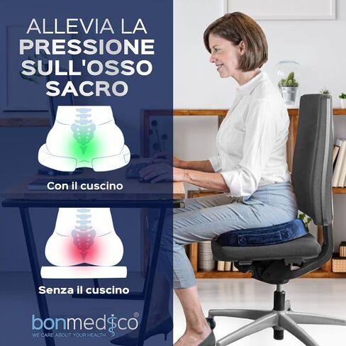 bonmedico Firm Orthopedic Donut Pillow and Home Office Soft Seat Cushion (Large Black Orthopedic Cushion) in Saudi Arabia